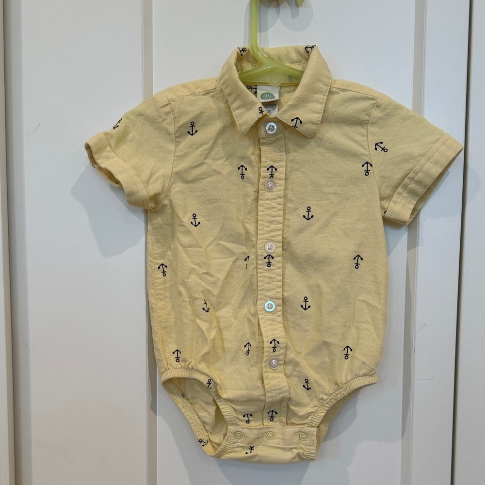 Little Me Yellow Anchor Bodysuit